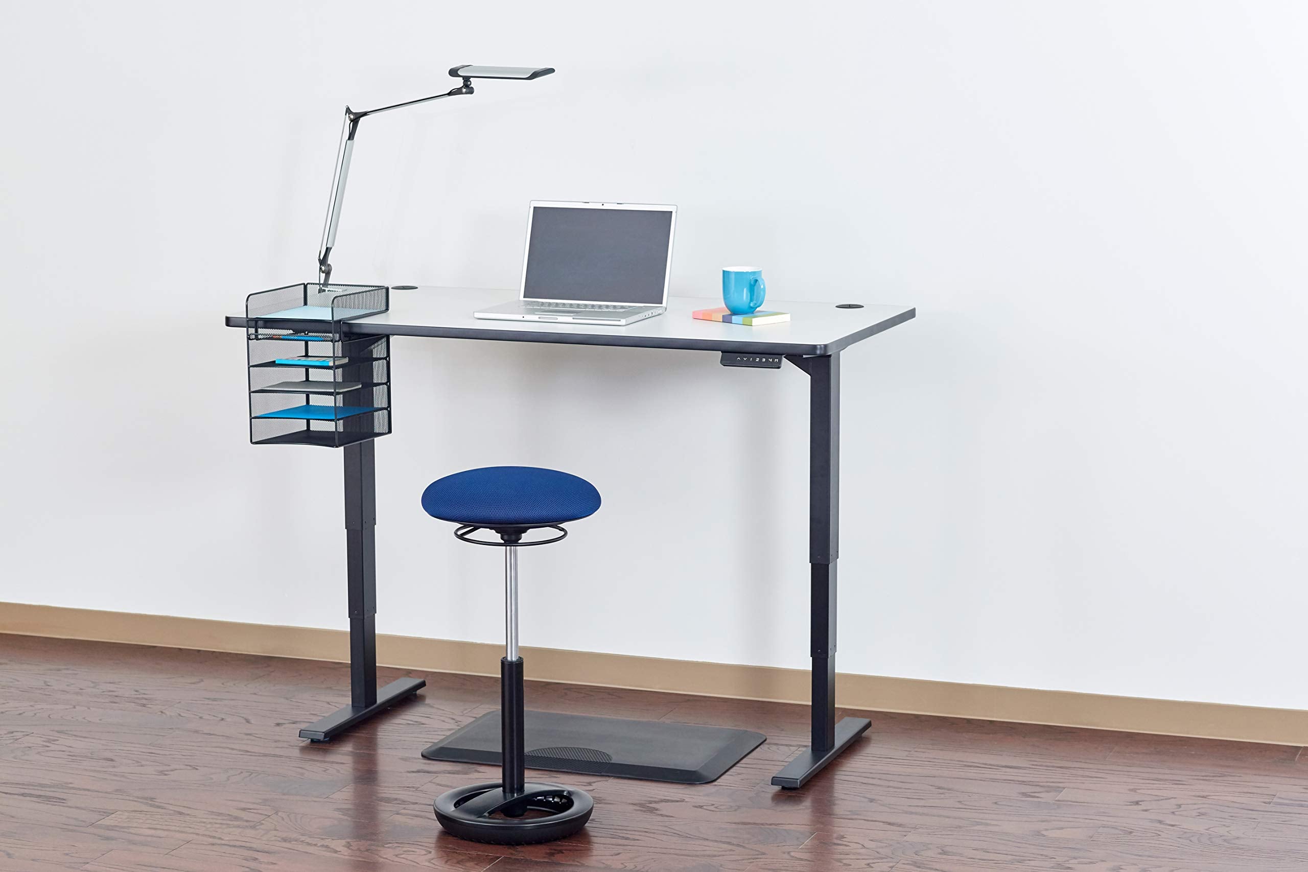 Safco Twixt Active Movement Seating Chair, Ergonomic Support, Extended Height, Blue Mesh
