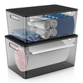 Coazex 2 Pack Trash Bag Holder Under Sink Stackable, Plastic Garbage Bag Dispenser With Lid, Trash Bag Storage Dispenser Roll Ho