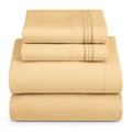 Hearth & Harbor Twin Xl Size Sheets - 3 Piece Bed Sheet Set, Hotel Luxury Double Brushed Bed Sheets - Extra Soft Bedding Sheets & Pillowcases, Twin Xl, Camel Gold