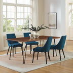 Modway Ardor 74&Quot; Live Edge Acacia Wood Rectangular Dining Table In Black Walnut