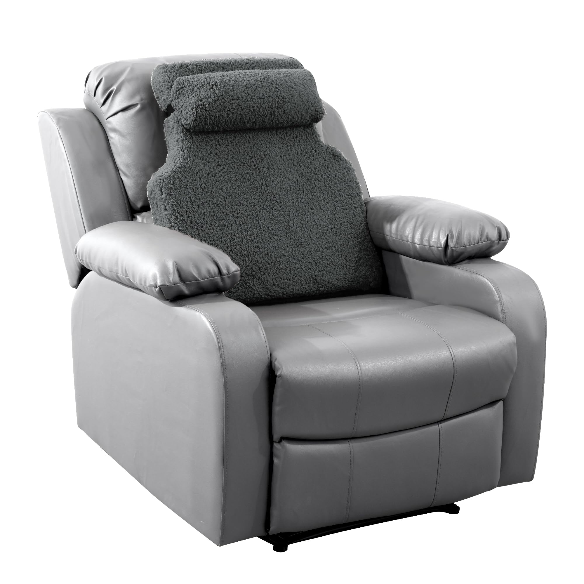 Hombys Sherpa Fleece Lumbar Support Pillow With Headrest For Recliner,Memory Foam Recliner Chair Cushion For Back Pain,Big High