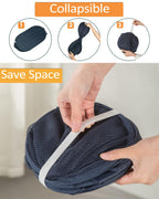 Bemkoo Navy Blue Durable Foldable Laundry Hamper, 22.8 X 14.2 X 14.2 Inches