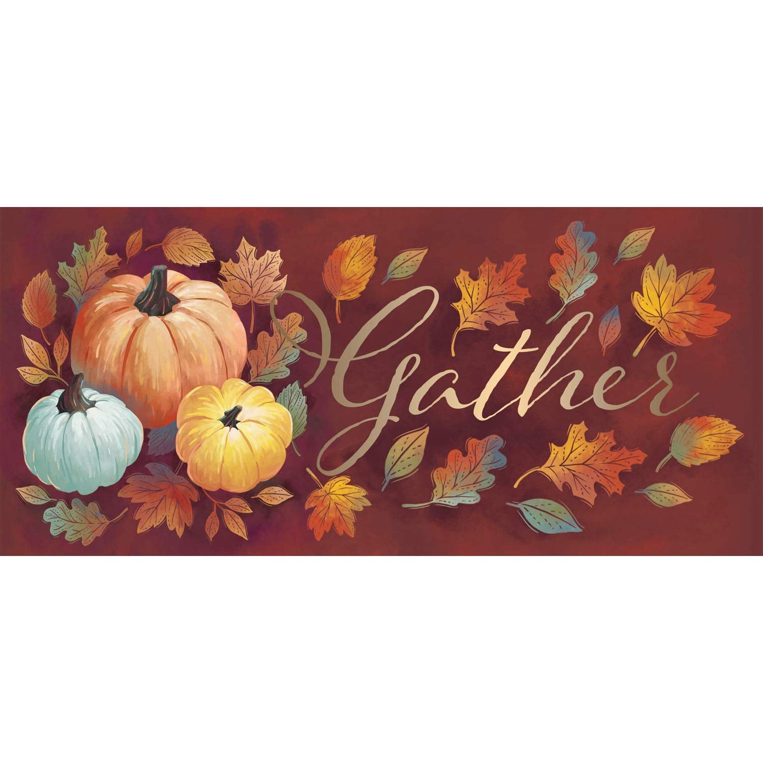 Evergreen Sassafras Crafted Harvest Interchangeable Entrance Doormat | Indoor And Outdoor | 22-Inches X 10-Inches | Non-Slip Bac