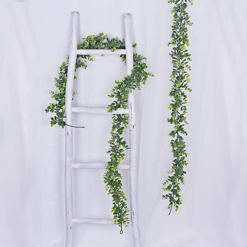 Lvydec 6 Pack Artificial Eucalyptus Garland, Fake Eucalyptus Greenery Garland Wedding Backdrop Arch Wall Decor, 6 Feet/Strand Fa