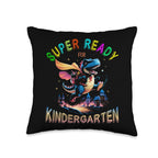 Funny Back To School Kindergarten Dinosaur Throw Pillow