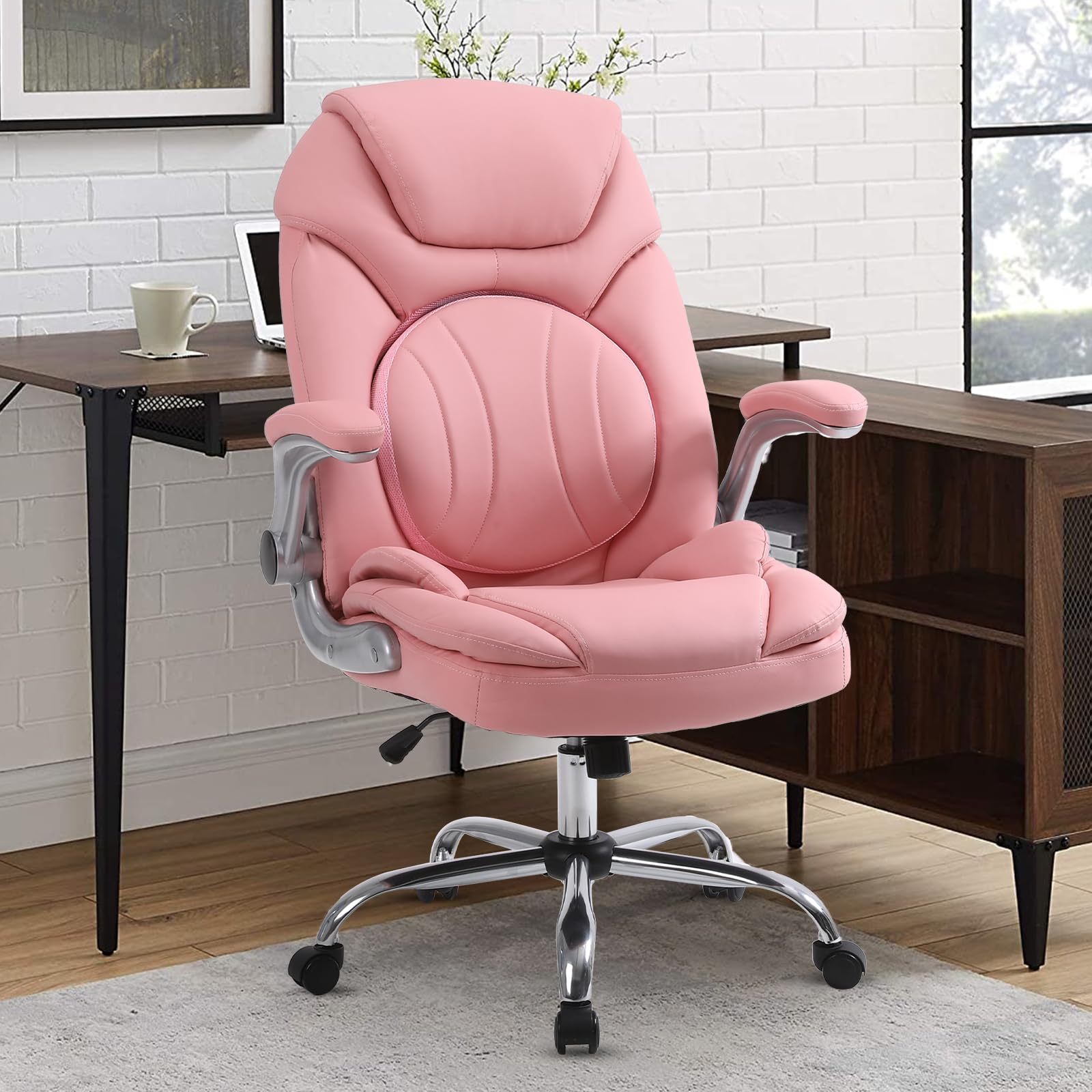 Comermax Ergonomic Executive Office Chairs With Adjustable Lumbar Support, 90-120 Rocking Managerial Chair Swivel Desk Chairs Wi