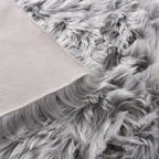 Orinova Light Grey Furry Washable Sheepskin Fur Area Rugs For Living Room Faux Fluffy Fur Rug For Bedroom Nursery Rug 4X6 Rectan