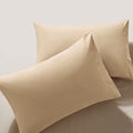 Milvowoc 2Pcs Brushed Microfiber Queen Pillowcases - 20 X 30 Inch, Camel Pillow Case Set Non Slip Envelope Pillow Cover With Moi