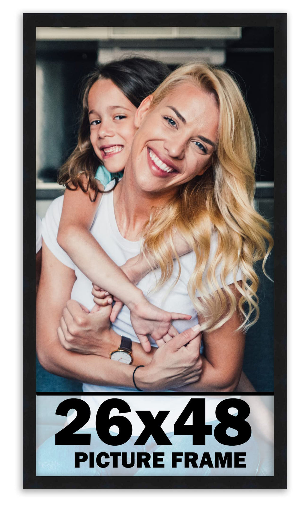 26x48 Frame Black Picture Frame - Complete Modern Photo Frame Includes UV Acrylic Shatter Guard Front, Acid Free Foam Backing Bo