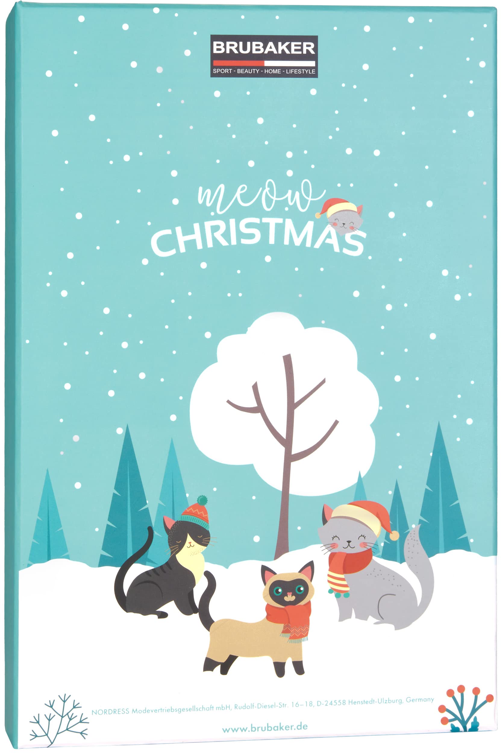BRUBAKER Reusable Advent Calendar for Cats - DIY Christmas Calendar with 24 Doors for Treats, Snacks, and Surprises