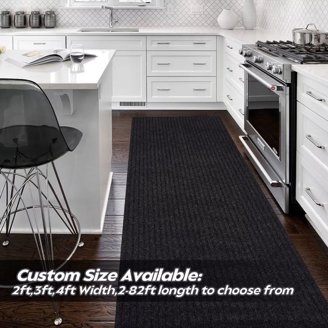 Gotohipi Runner Rug 2'X19'Indoor Outdoor Utility Carpet,Area Rugs With Non Slip Rubber Backing For Hallway Kitchen Entryway Balc