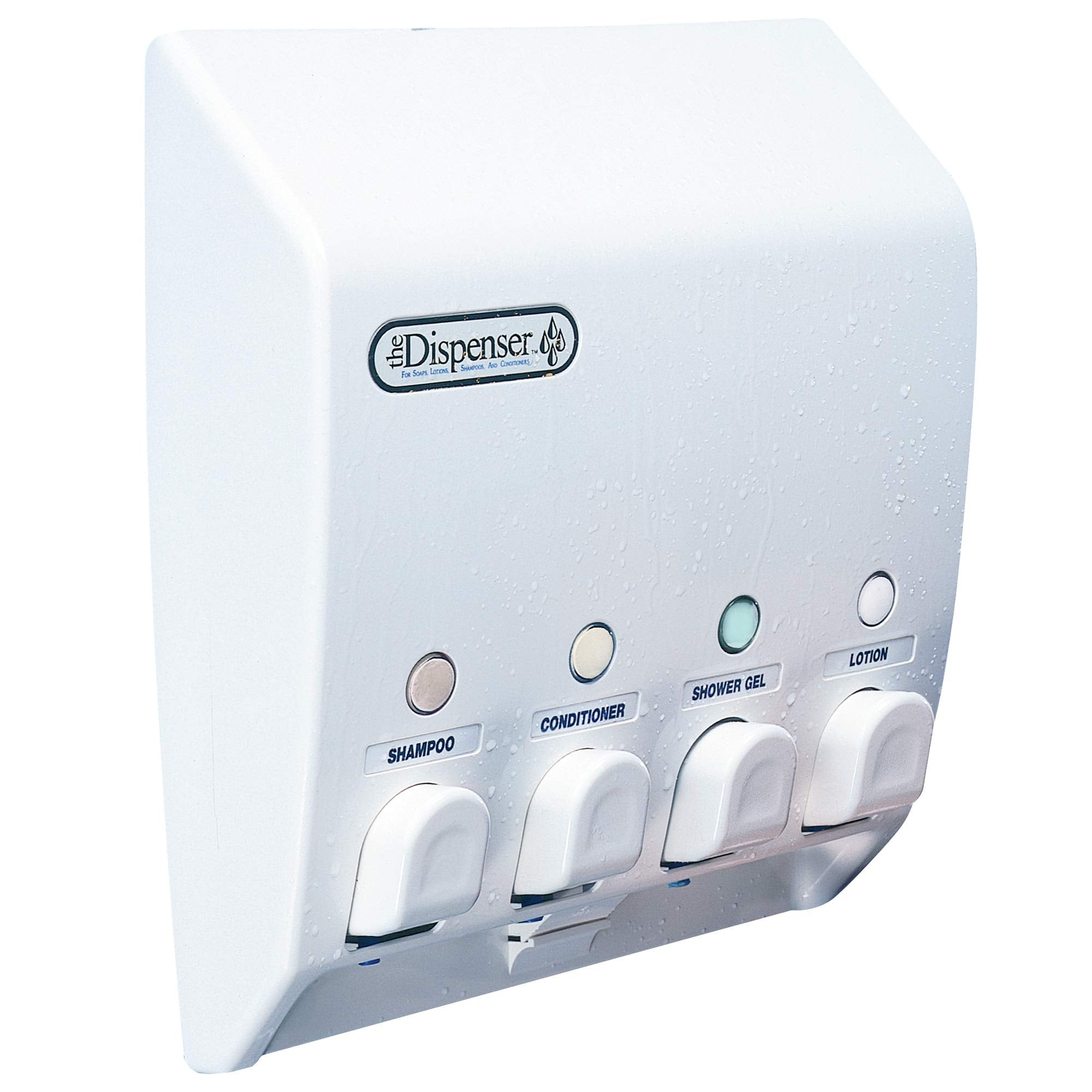 Better Living Classic Shower Dispenser - 4-Chamber Shampoo & Soap Dispenser, 4 x 14.5 fl. oz., White, Compact Design for Bathroom