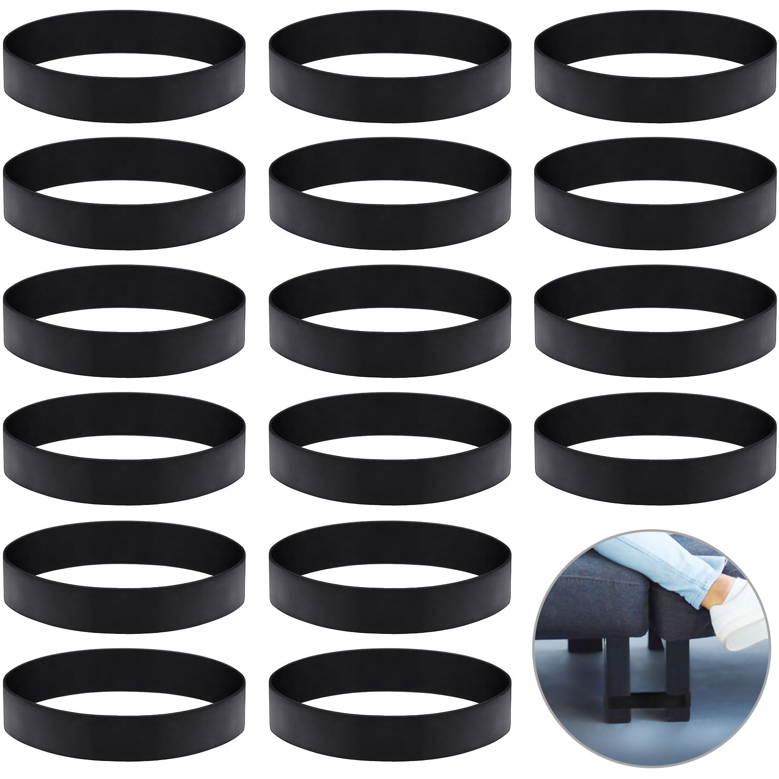 Outus Sectional Couch Connectors Small Sofa Couch Straps Rubber Bands For Sliding Sofa, Black