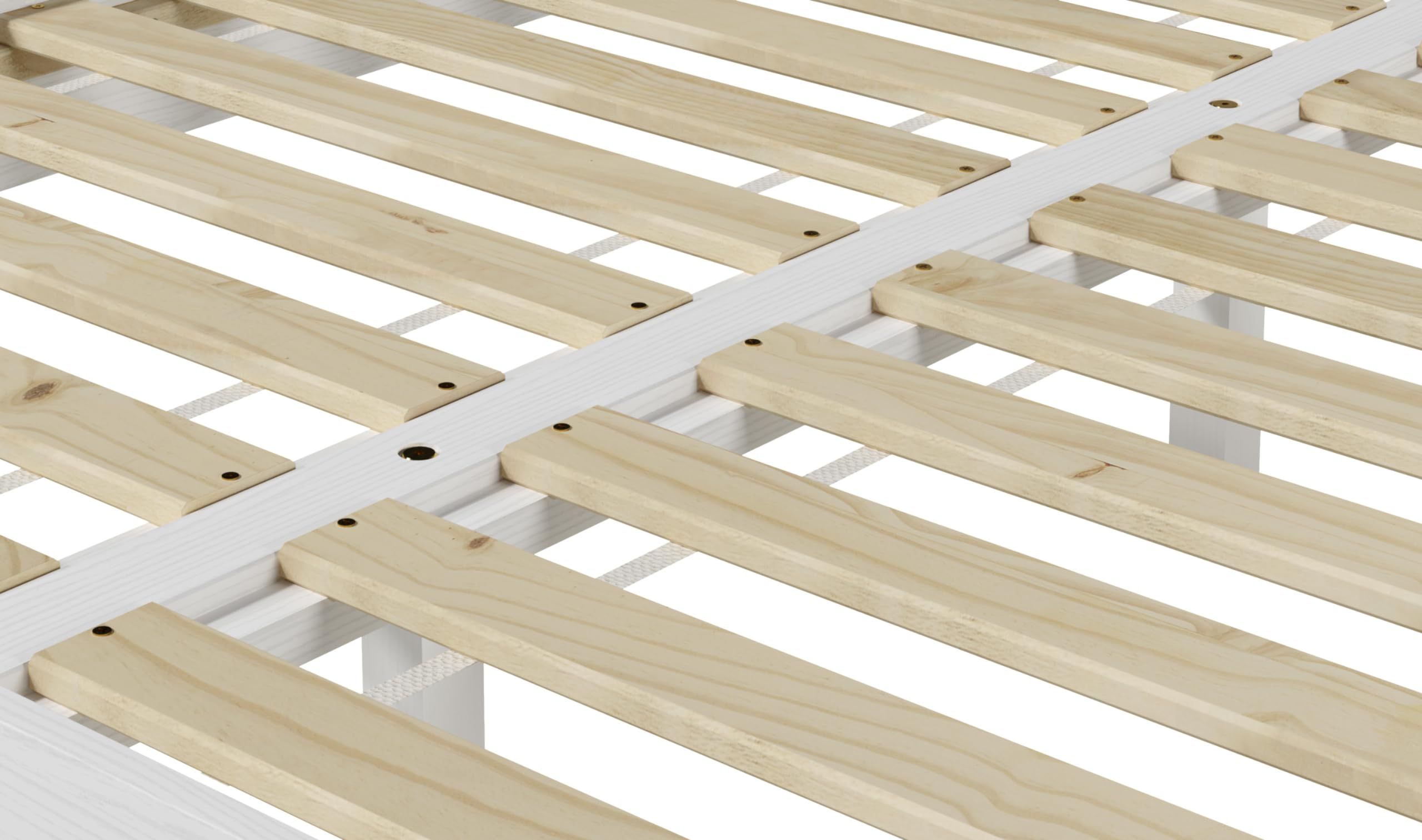 Steve Silver Co Nix Full Platform Bed, Farmhouse, Contemporary, Pine Wood, 6.5-Inch Under Bed Clearance, 28-Slat Dual-Zone System, Bedroom, No Box Spring Needed, 77" L x 55.5" W x 12.24" H, White