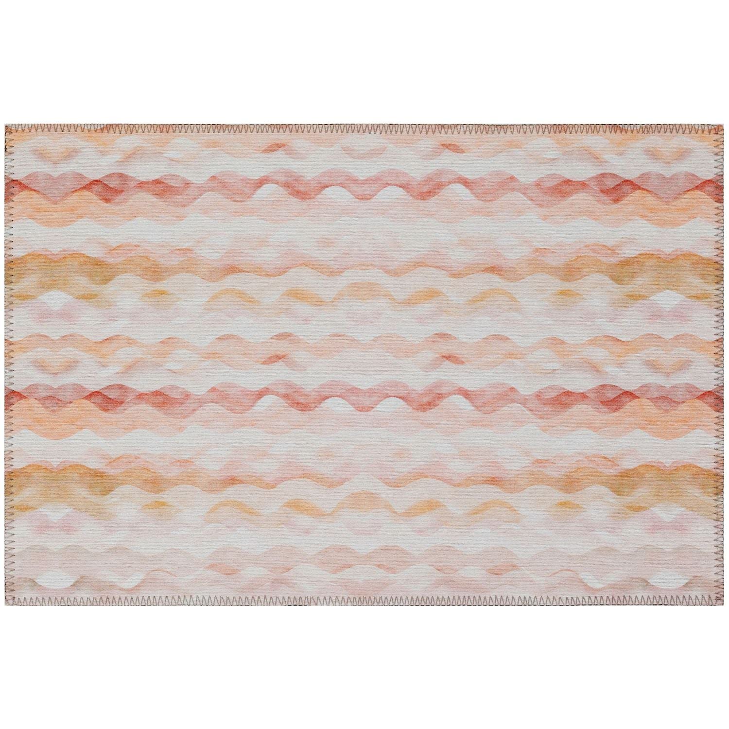 Seabreeze Sz16 Orange Coastal Rug Rectangle 3' X 5'