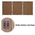 3 Picture Frame 5X7 Triple Hinged Mdf Wood Grain With Glass Front Three Opening Photo Frame Stand Vertical On Tabletop