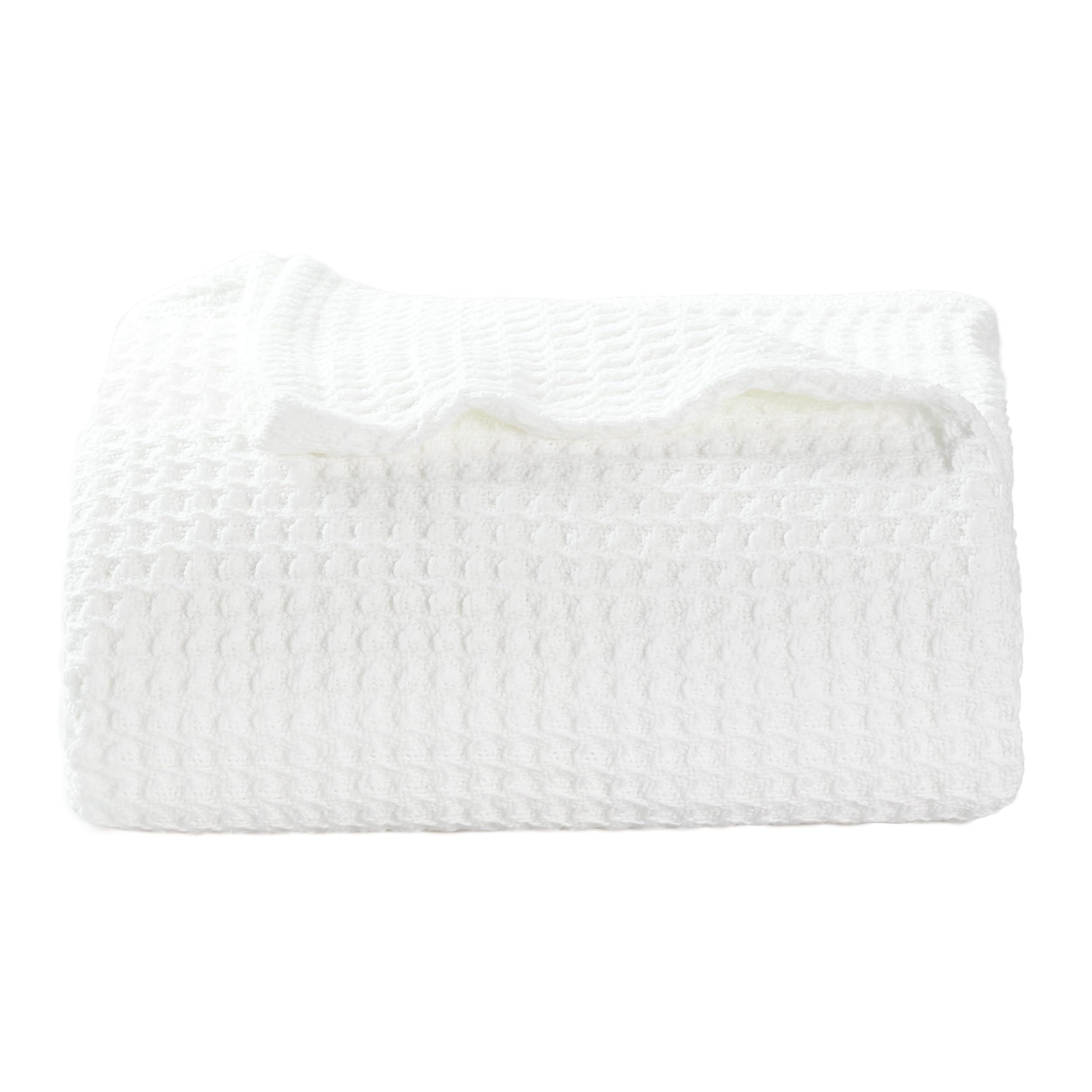 Bedsure 100% Cotton Blankets Twin Xl Size For Bed - Waffle Weave Blankets For All Seasons, Cozy And Soft Woven Blankets, Lightwe