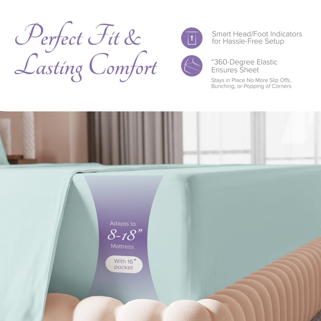 Carressa Linen 100% Egyptian Cotton Sheets - 600 Thread Count 4 Pc Full Size Sheet Set, Soft, Cooling, High Thread Count Sateen,