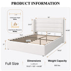 Sha Cerlin Full Size Lift Up Storage Bed/Velvet Upholstered/Modern Wingback Headboard/Upholstered Platform Bed Frame/Hydraulic Storage/No Box Spring Needed/White