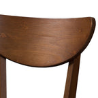 Baxton Studio Eline Mid-Century Faux Leather Bar Stool with Back, Black and Walnut Brown, 2-Pieces/Set (144-2PC-8076-HT)