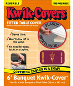 Collegiate Kwik-Covers Rectangle Plastic Table Covers, Bundle Of 2 (Arizona State University, 6')