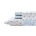 Laura Ashley - Sheet Set, Breathable Percale Cotton Bedding, 200 Thread Count, Deep Pocket, Chic Home Decor (Harperette Blue, Tw
