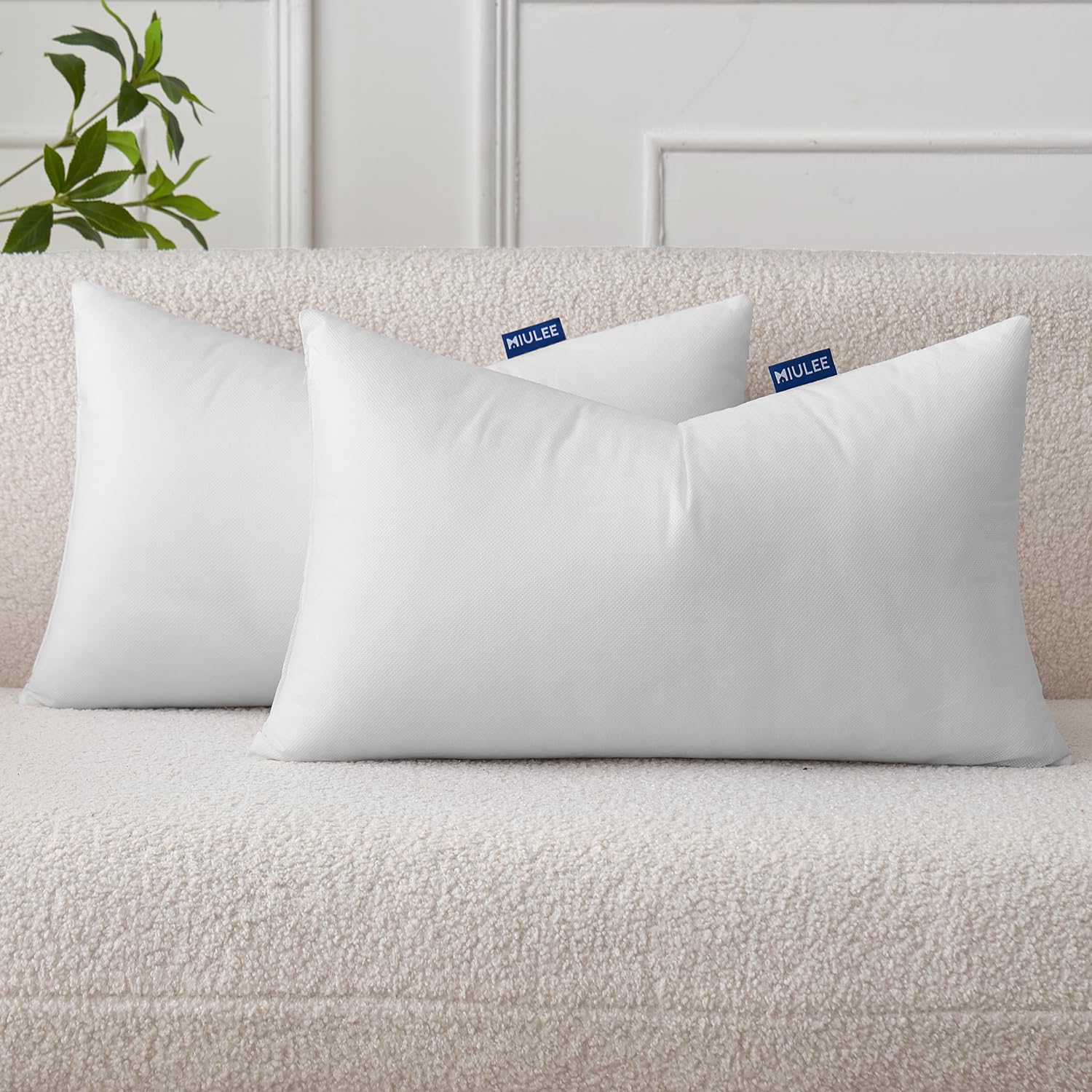 Miulee Set Of 2 Throw Pillow Inserts 12X24 Inches, Nowoven Decorative Pillow Inserts For Living Room