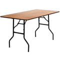 Flash Furniture Gael 5-Foot Rectangular Wood Folding Banquet Table With Clear Coated Finished Top