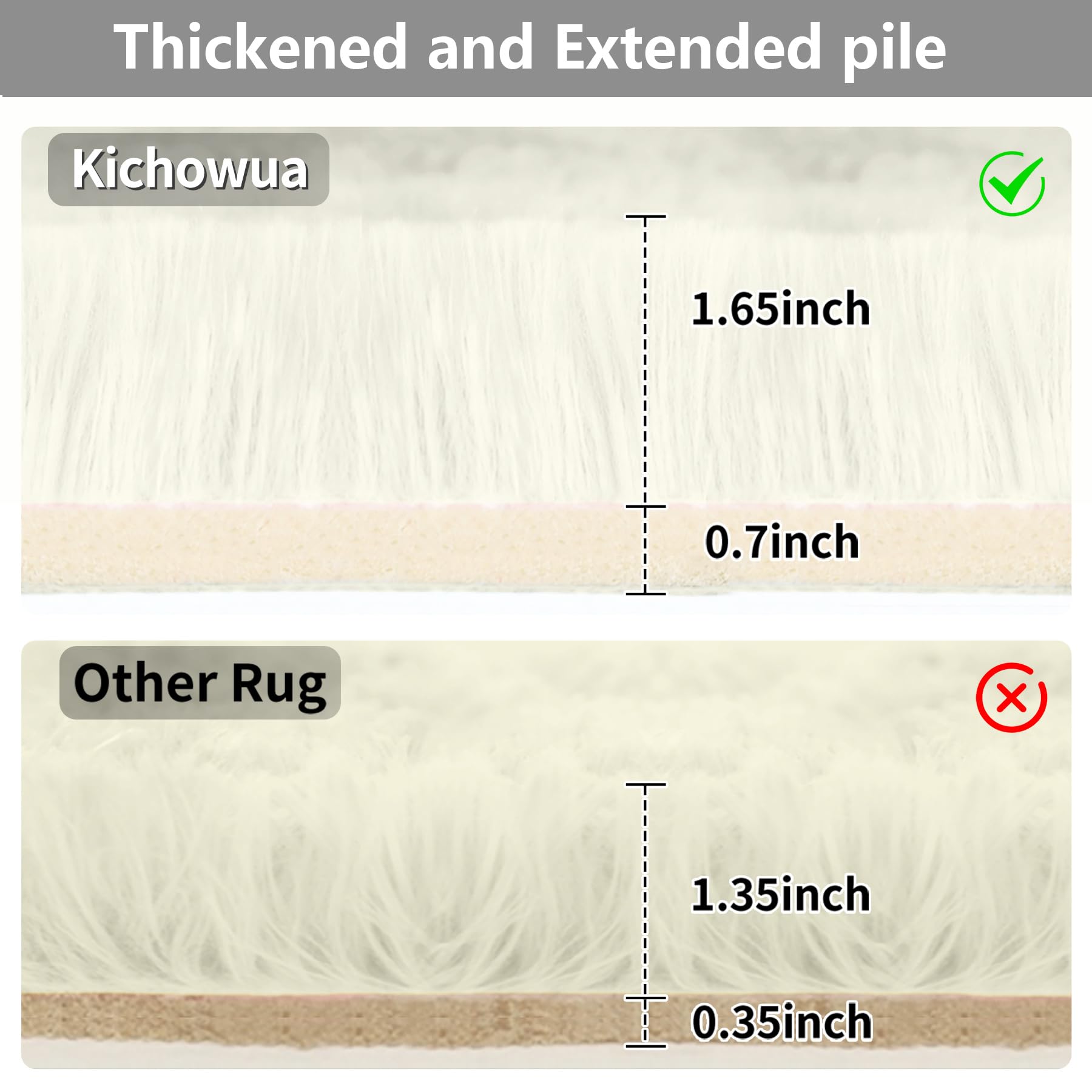 Kchowua 3X5 Cream Thick Fluffy Fuzzy Cute Area Rugs For Girls Bedroom,Machine Washable Off White Furry Plush Small Carpet For Li