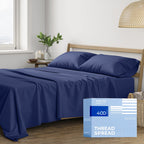 Thread Spread Cotton Sheets King Size - 400 Thread Count 4 Pc 100% Cotton Sheets For King Bed, Deep Pocket King Size Cotton Shee