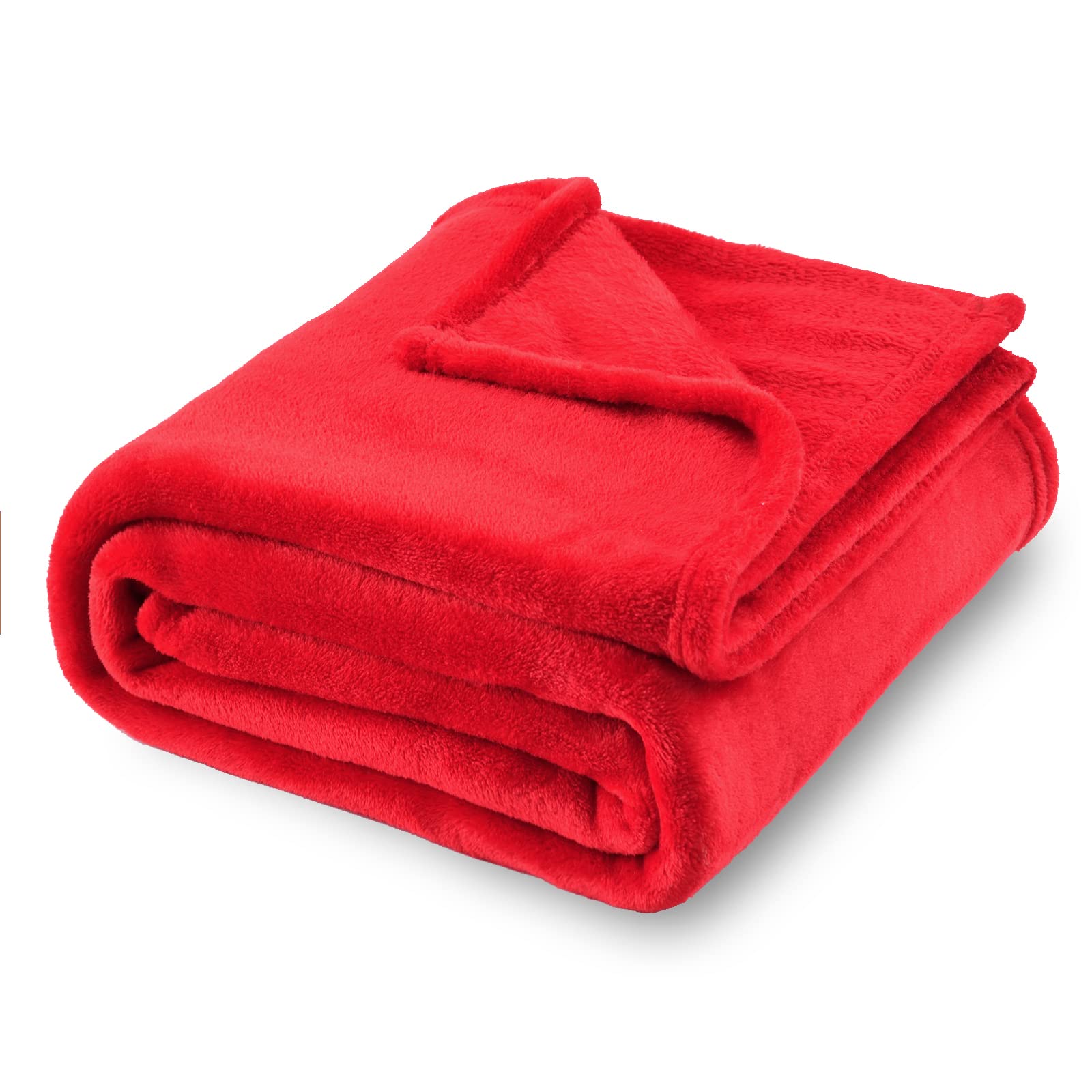Sochow Flannel Fleece Blanket Twin Size, All Season Lightweight Super Soft Cozy Blanket For Bed Or Couch, Classic Red 60Inch X80