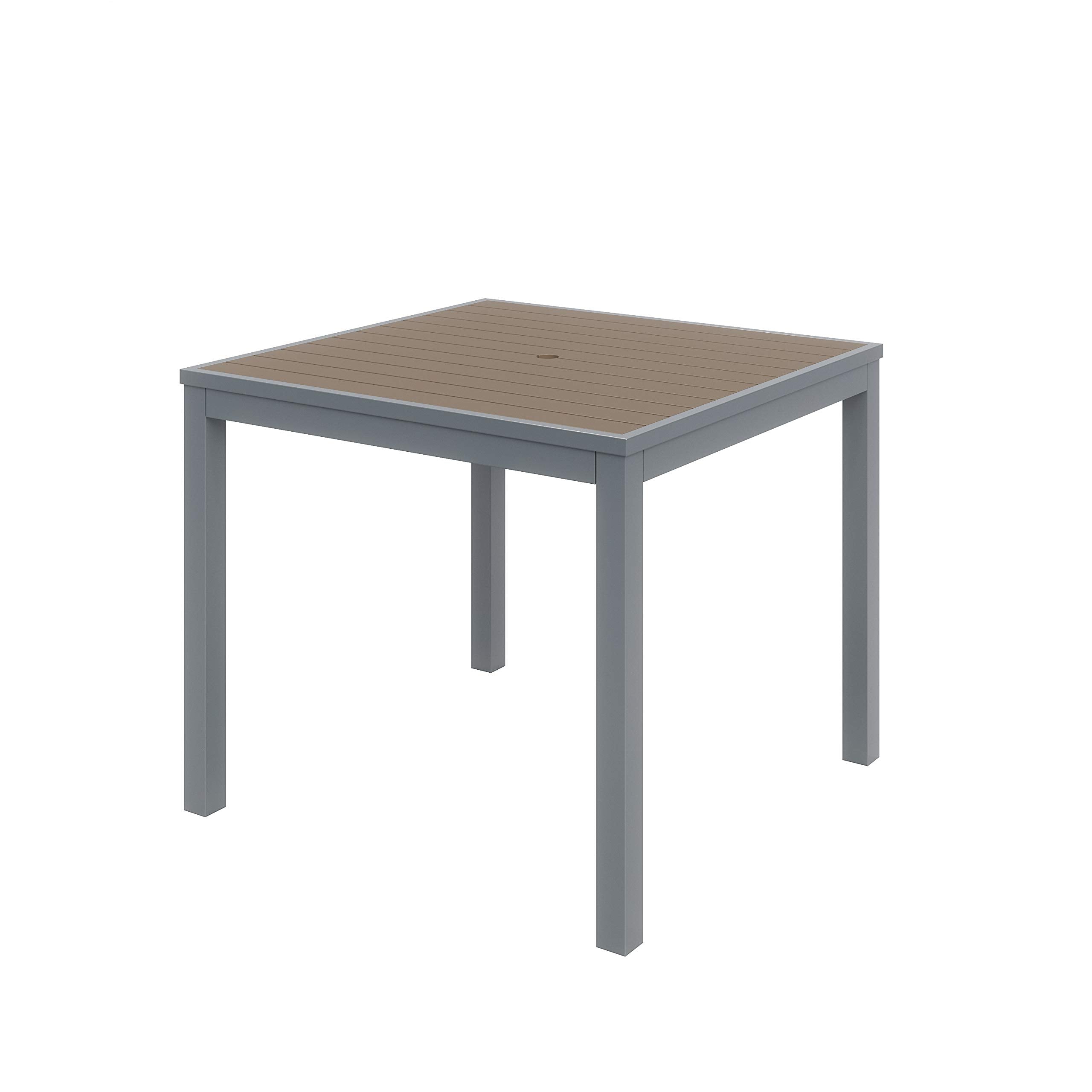 Olio Designs Series Ivy Square Patio Table, Mocha/Silver