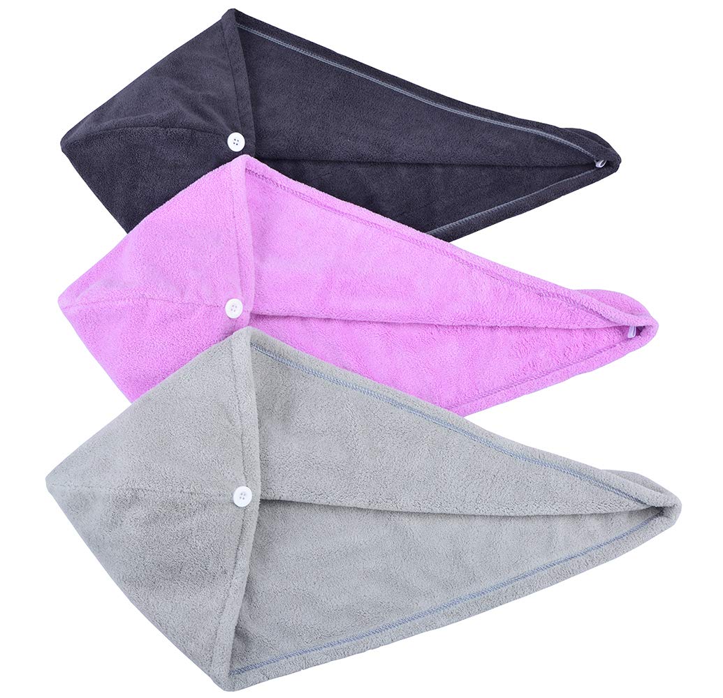 HOPESHINE Hair Drying Towel Twist Women's Soft Shower Microfiber Towels for Hair Turban Wrap Fast Drying Ultra Absorbent Cap Gre