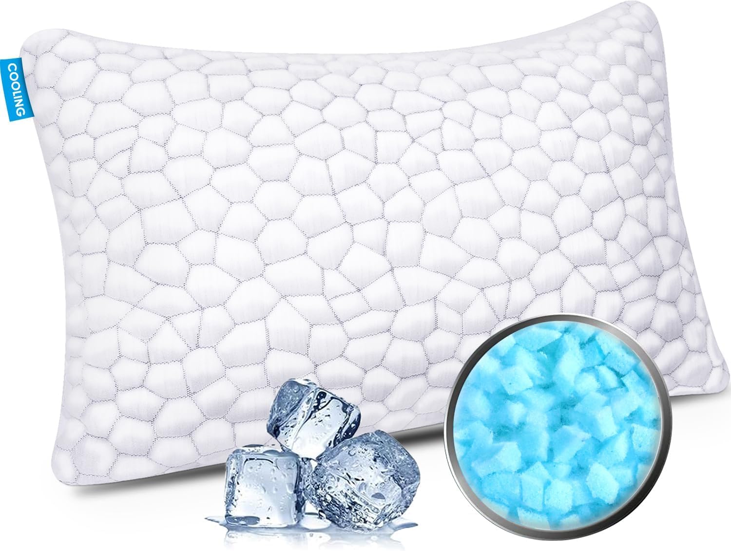 Supa Modern Cooling Bed Pillows For Sleeping 1 Pack Shredded Memory Foam Pillows Adjustable Cool Pillow
