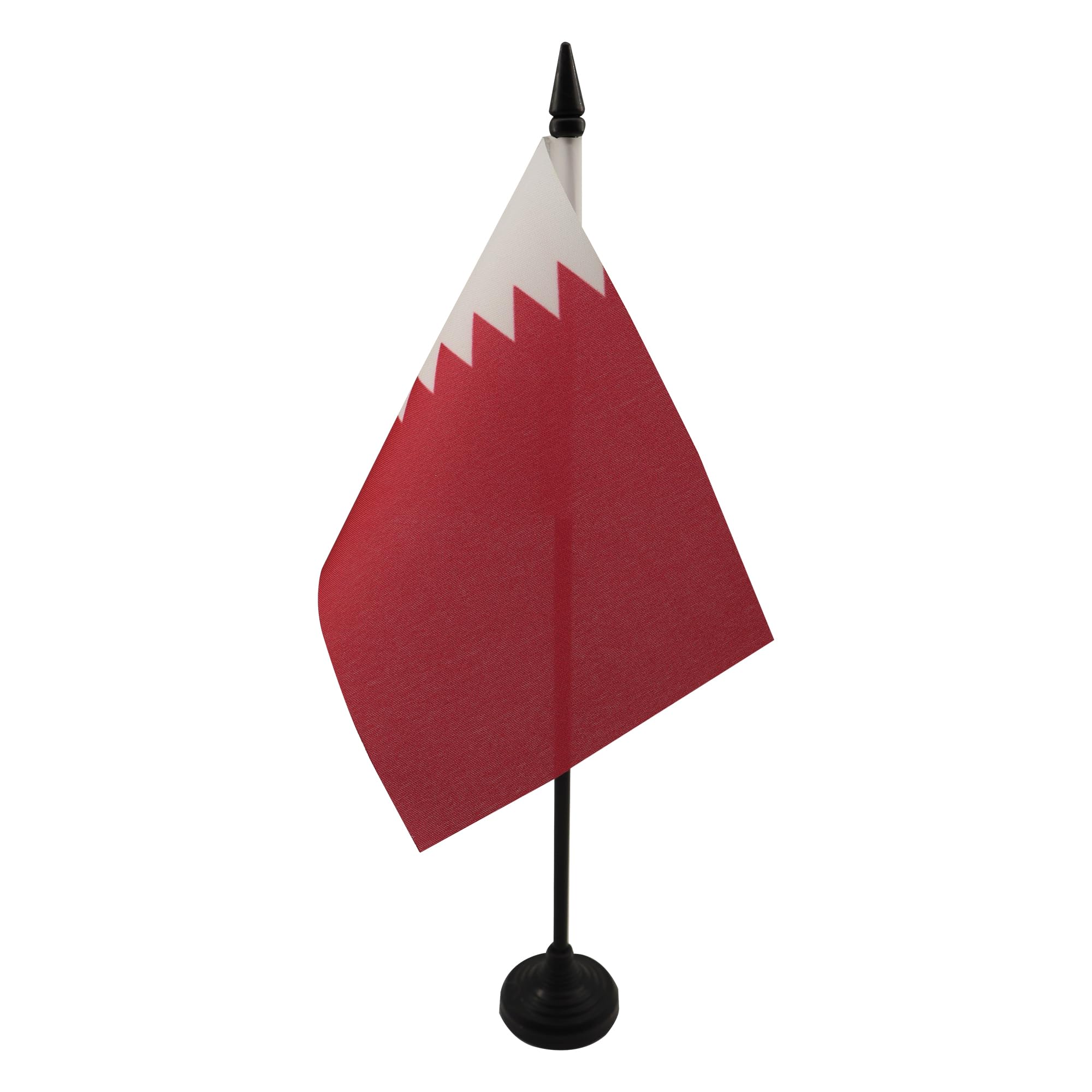 Qatar Table Flag 4' X 6' - Qatari Desk Flag 15 X 10 Cm - Black Plastic Stick And Base - Az Flag