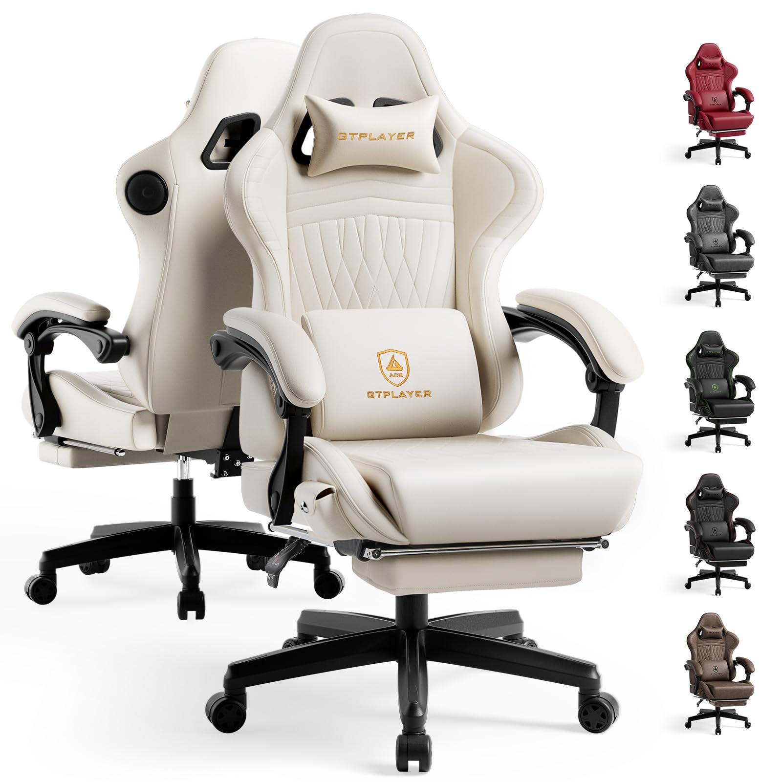GTPLAYER ACE-PRO Music Gaming Chairs - Built-in Speakers, App Support & Bluetooth Control, Computer Game Chairs with Footrest fo
