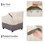 Bestalent Patio Furniture Covers Waterproof, Outdoor Chair Covers 2 Pack Clearance, Lawn Deep Seat Cover, Fits Up To 36W × 37D × 36H Inches (Beige/Grey)
