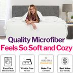 Deep Pocket Queen Sheet Sets - 21    Inch 4 Piece Queen Sheets Deep Pocket Sheets - Oversize Flat Sheet, Fitted Sheet & 2 Zipper