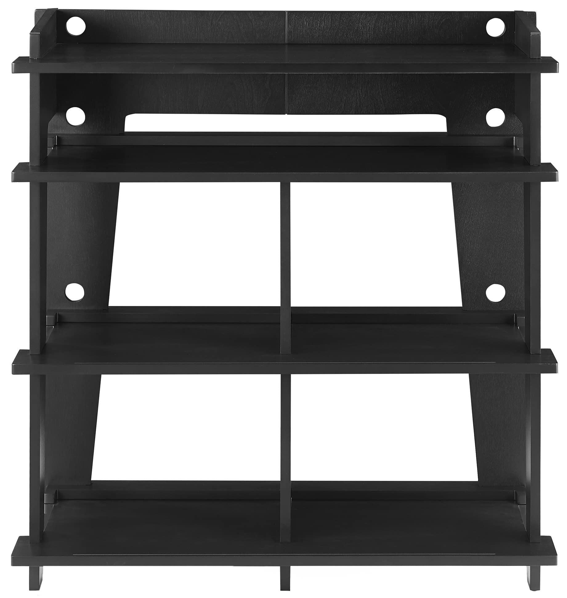 Crosley Furniture Soho Media Console - Modern Record Player Stand with Vinyl Storage, Black, Birch Material