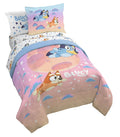 Jay Franco Bluey & Bingo Full Comforter Set - 7 Piece Bed Set Includes Sheet Set & Pillow Covers - Super Soft Clouds & Stars Kid