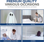 Linteum Textile (1 Pack, 36X80X9 In, White) Percale Twin Fitted Sheets, 180 Thread Count