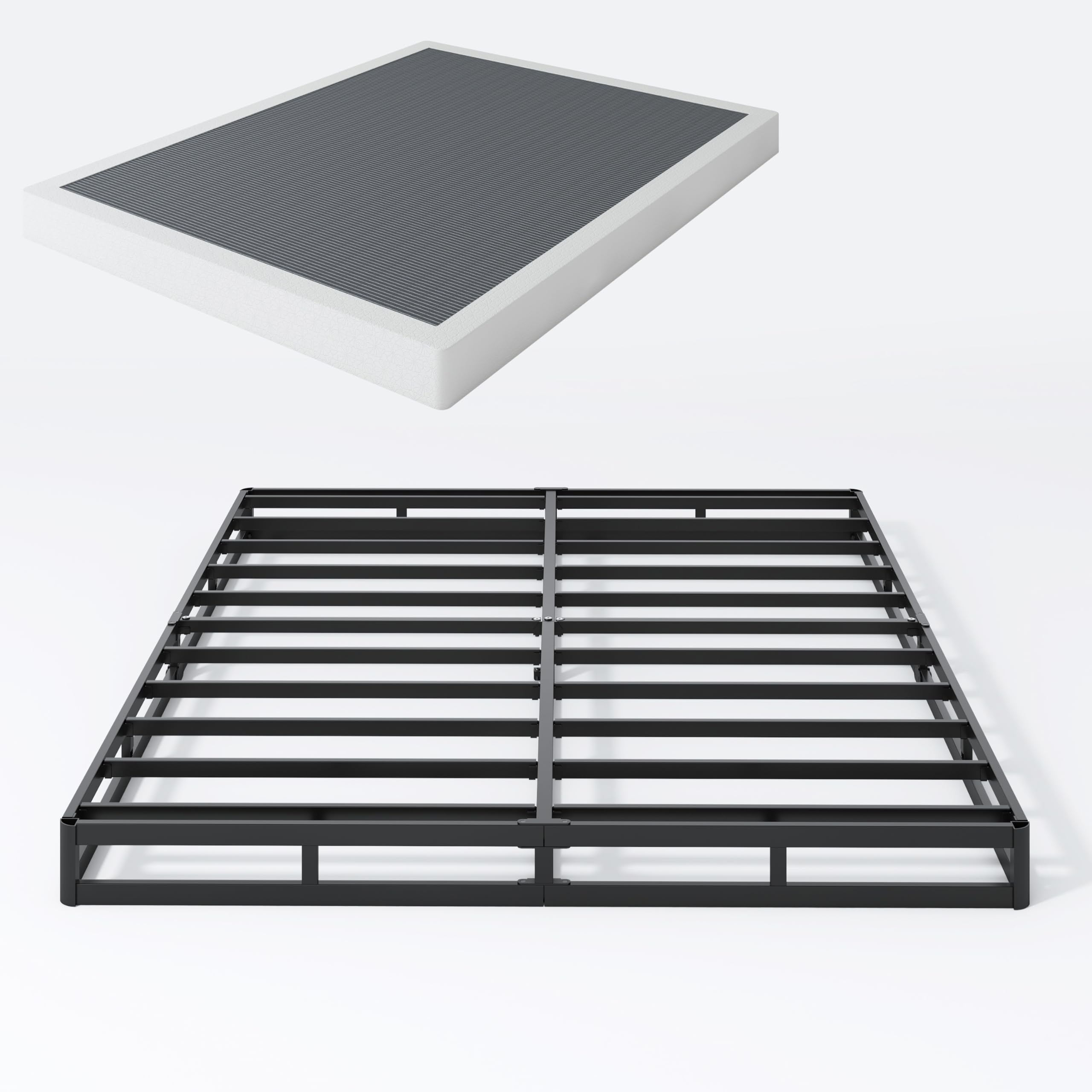 SHLAND Box Spring Full - 3 Inch Heavy Duty Low Profile Metal Box Springs for Full Bed, Mattress Foundation, Easy Assembly,Easy C