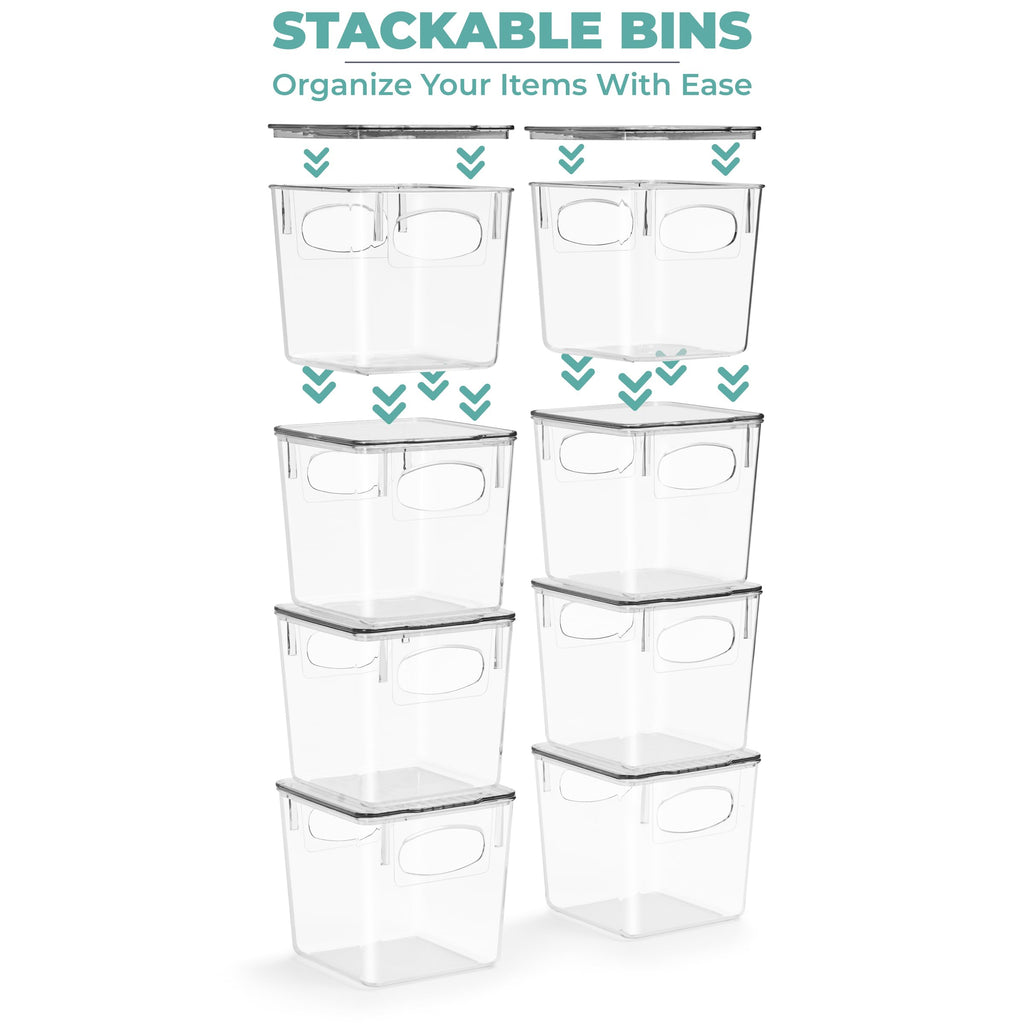 Sorbus Small Clear Plastic Storage Bins With Lids, Clear Stackable Storage Bins, Clear Toy Storage Bins, Clothes, Medicine, Make
