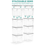Sorbus Small Clear Plastic Storage Bins With Lids, Clear Stackable Storage Bins, Clear Toy Storage Bins, Clothes, Medicine, Make