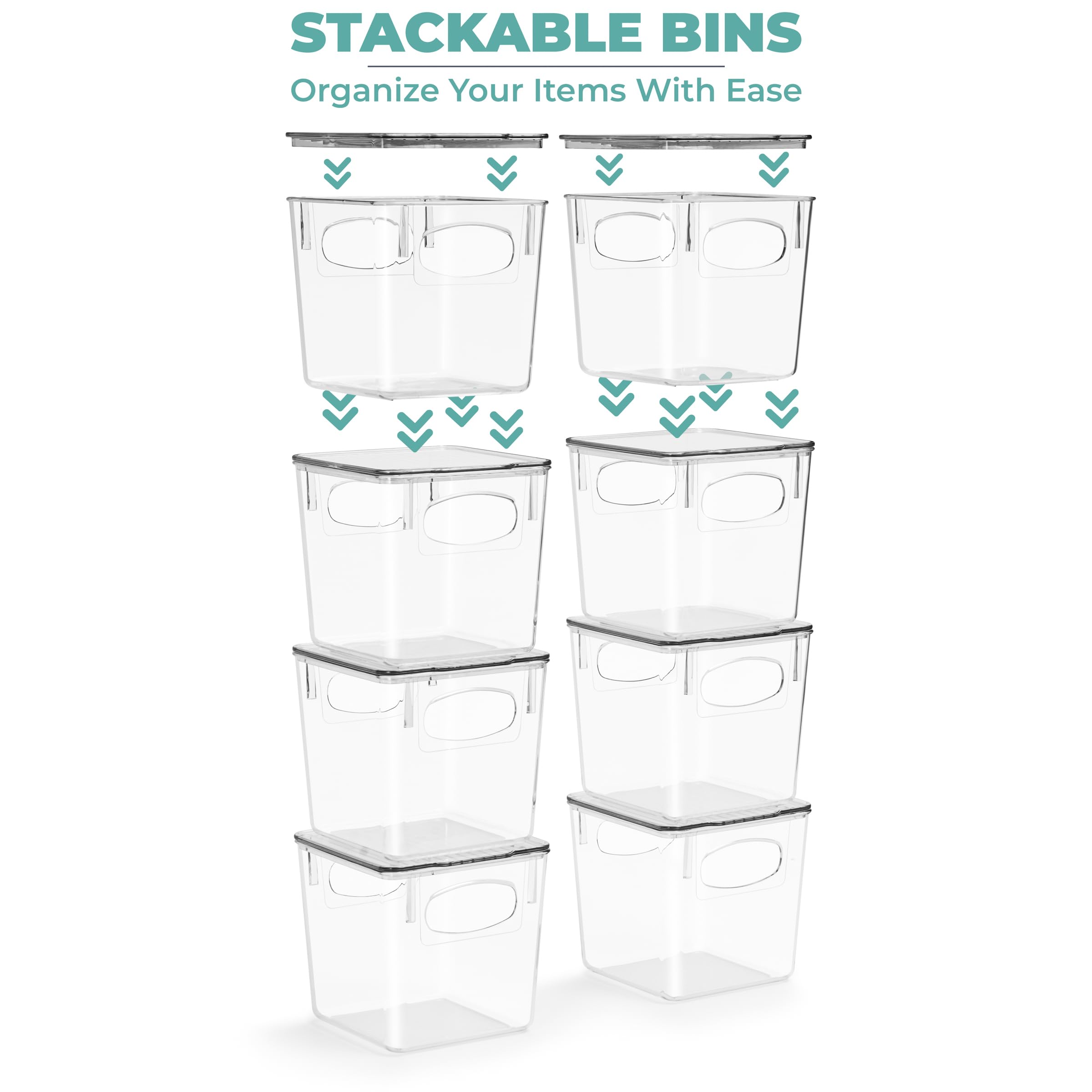 Sorbus Small Clear Plastic Storage Bins With Lids, Clear Stackable Storage Bins, Clear Toy Storage Bins, Clothes, Medicine, Make