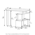 Furinno Moore L-Shape Computer Desk with 3-Tier Shelves, Americano