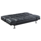 Coaster Home Furnishings Dilleston Convertible Sofa Bed Faux Leather Black Adjustable Armrests 300281