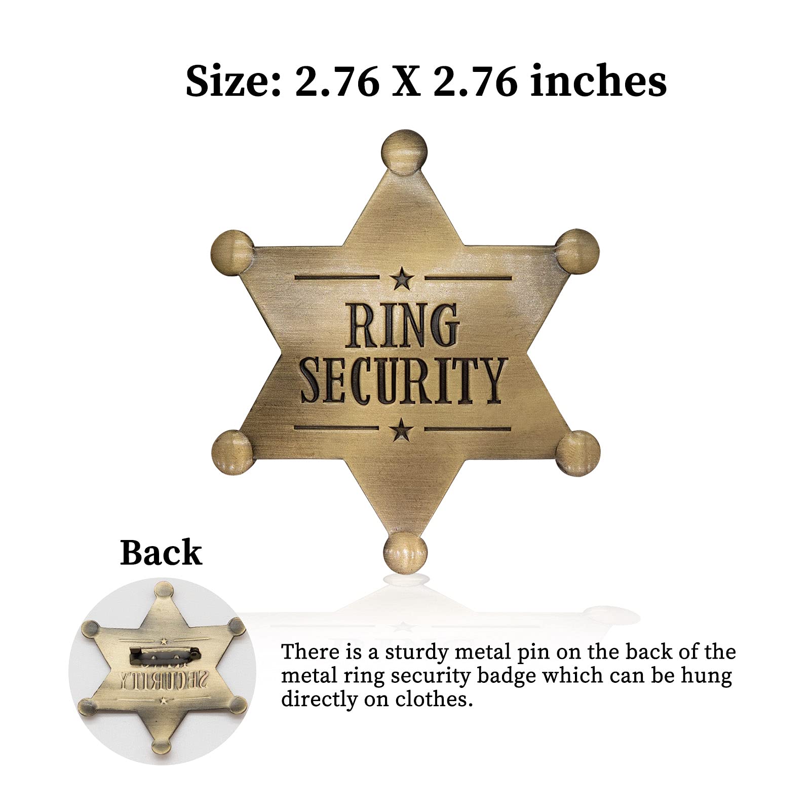 Forfine Ring Security Badge Metal Ring Bearer Gift Wedding Accessories For Party, Rehearsal, Kids, Boys, Wedding Souvenirs