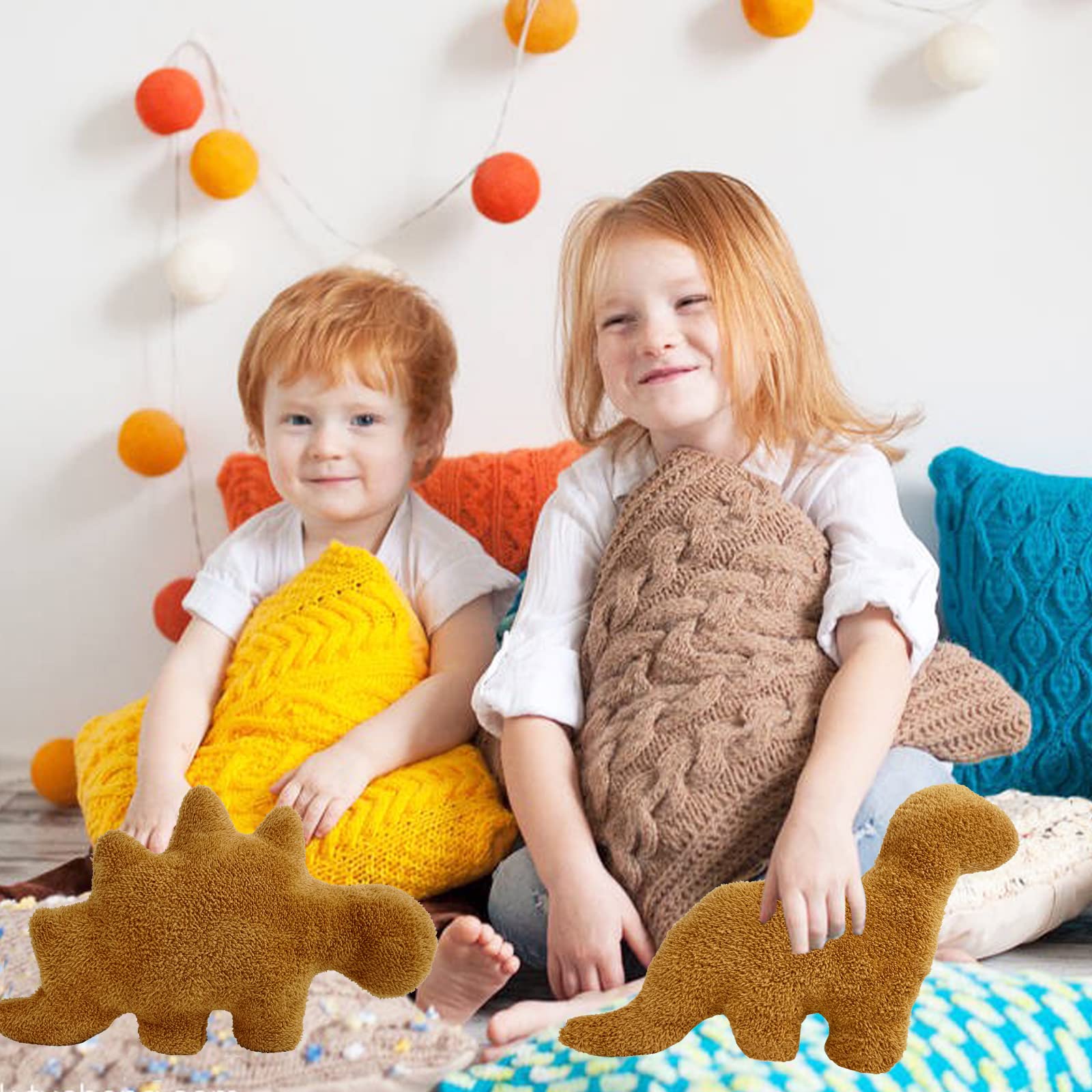 Isaacalyx 3 Pack Dino Nugget Pillow, Funny Gifts For Birthday Gifts, Dinosaur Theme Party Decorations (3 Packs Dino)