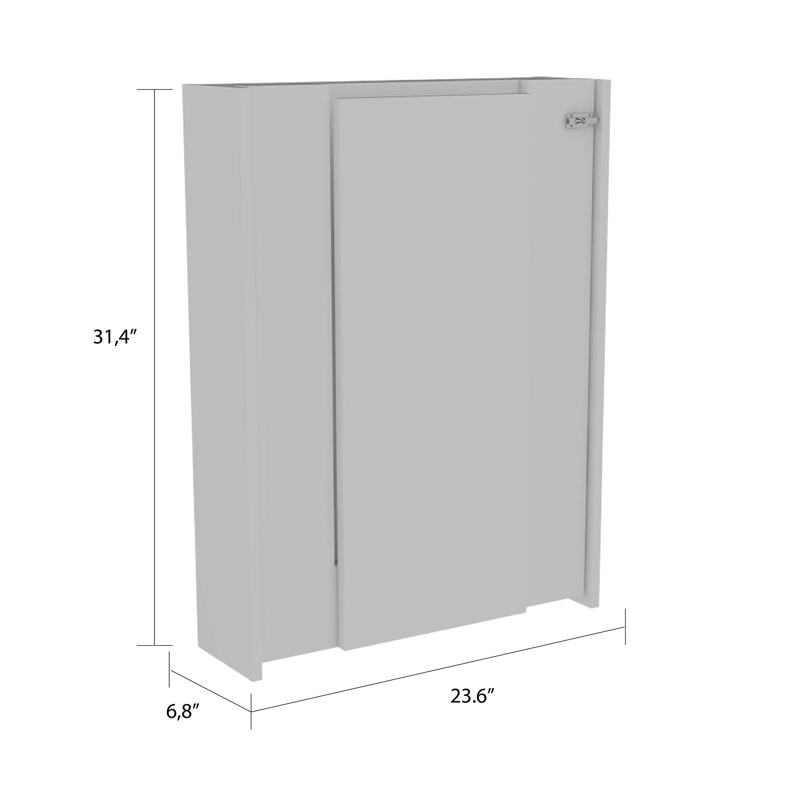 DEPOT E-SHOP Toscana Wall Foldable Table with 7 Shelves, White